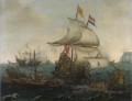 1602 年の海戦でフランダース海岸沖でスペインのガレー船に体当たりするオランダ船 ブルーム ヘンドリック コーネリス